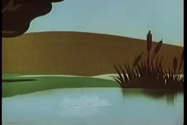 hızlı bir şekilde su altında göl hareket eden bir şey, çizgi film