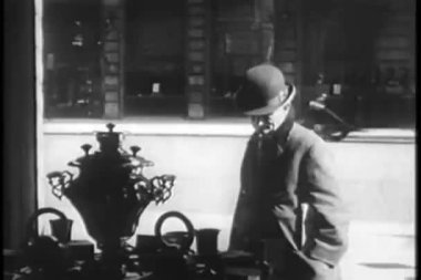 mağaza pencere, new york city, 1930'larda arayan adam