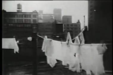 clothesline, aşağı Doğu Yakası, new york city, 1930'larda asılı Çamaşırhane