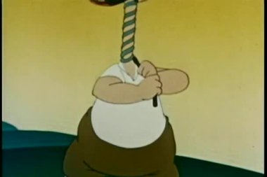 golf kulüp sallanan ve boynunu büküm adam wilding, çizgi film