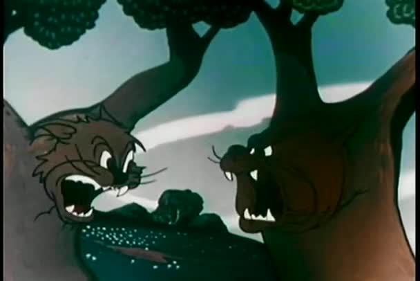 Kukum ve birbirlerine bağırarak kızılcık ağaçları — Stok video