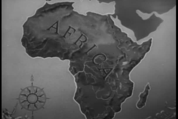 Close-up map of Africa — Stock Video