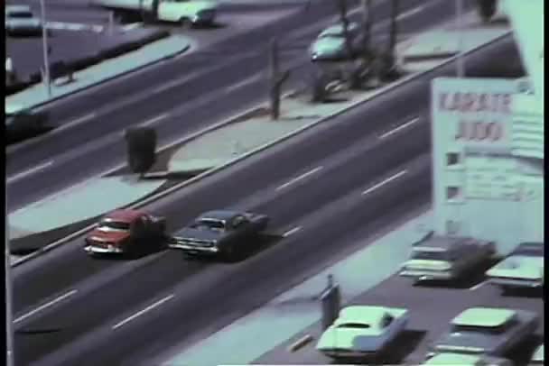 Aerial view of Las Vegas in the 1970s — Stock Video