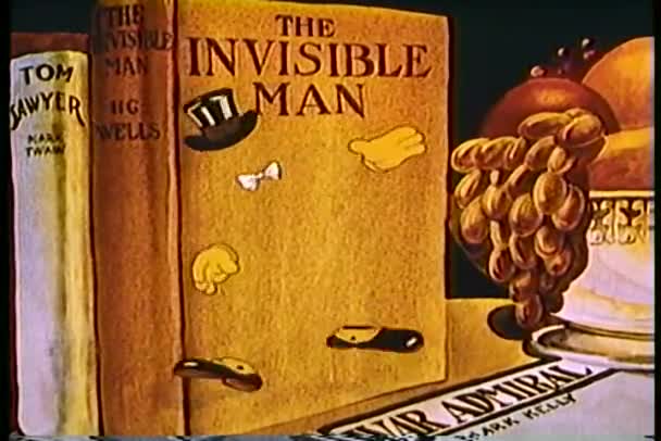 Обкладинка книги невидимий людину, що приходить до життя — стокове відео
