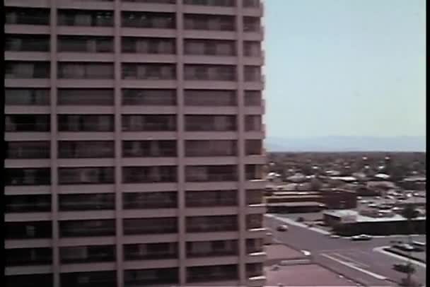 上世纪 70 年代在拉斯维加斯停车场鸟瞰图 — 图库视频影像