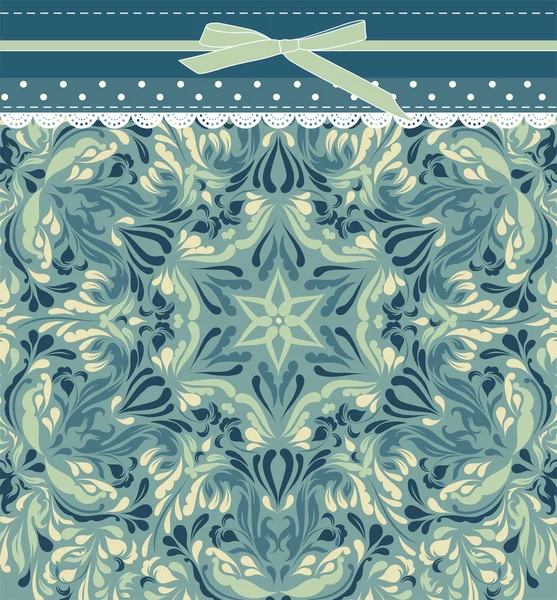 Mooie kleur blauw lace — Stockvector