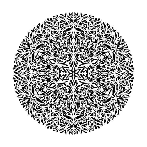 Monochrome black and white lace ornament vector — Stock Vector