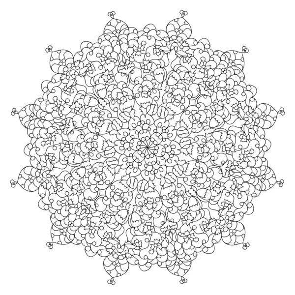 Vecteur d'ornement en dentelle monochrome noir et blanc — Image vectorielle