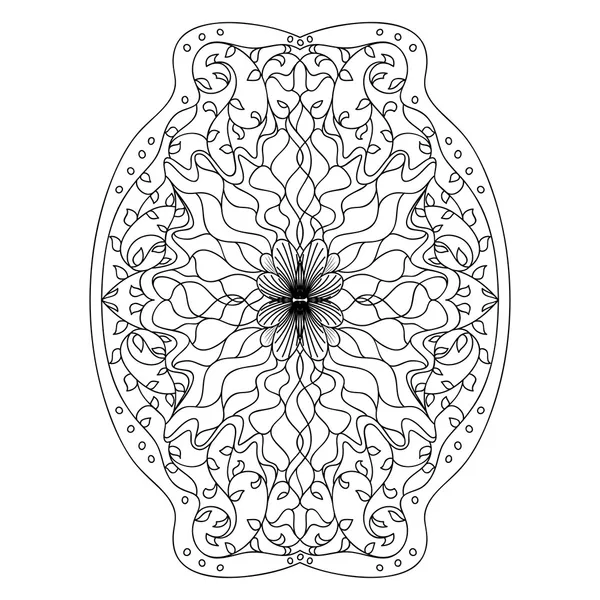 Monochrome black and white lace ornament vector — Stock Vector