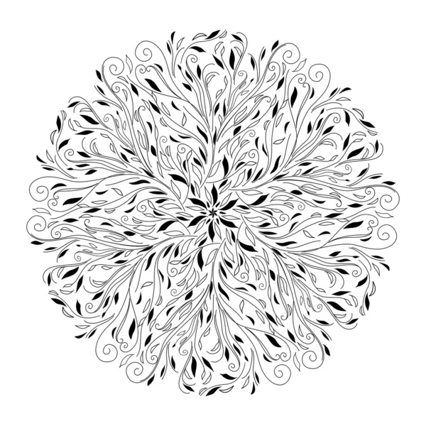 Monochrome black and white lace ornament vector — Stock Vector