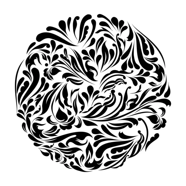 Jednobarevné černé a bílé krajkové ornament vektor — Stockový vektor