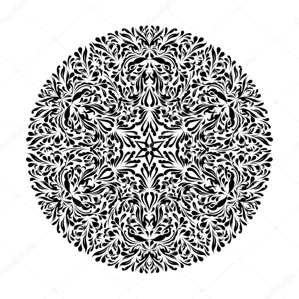 Monochrome black and white lace ornament vector