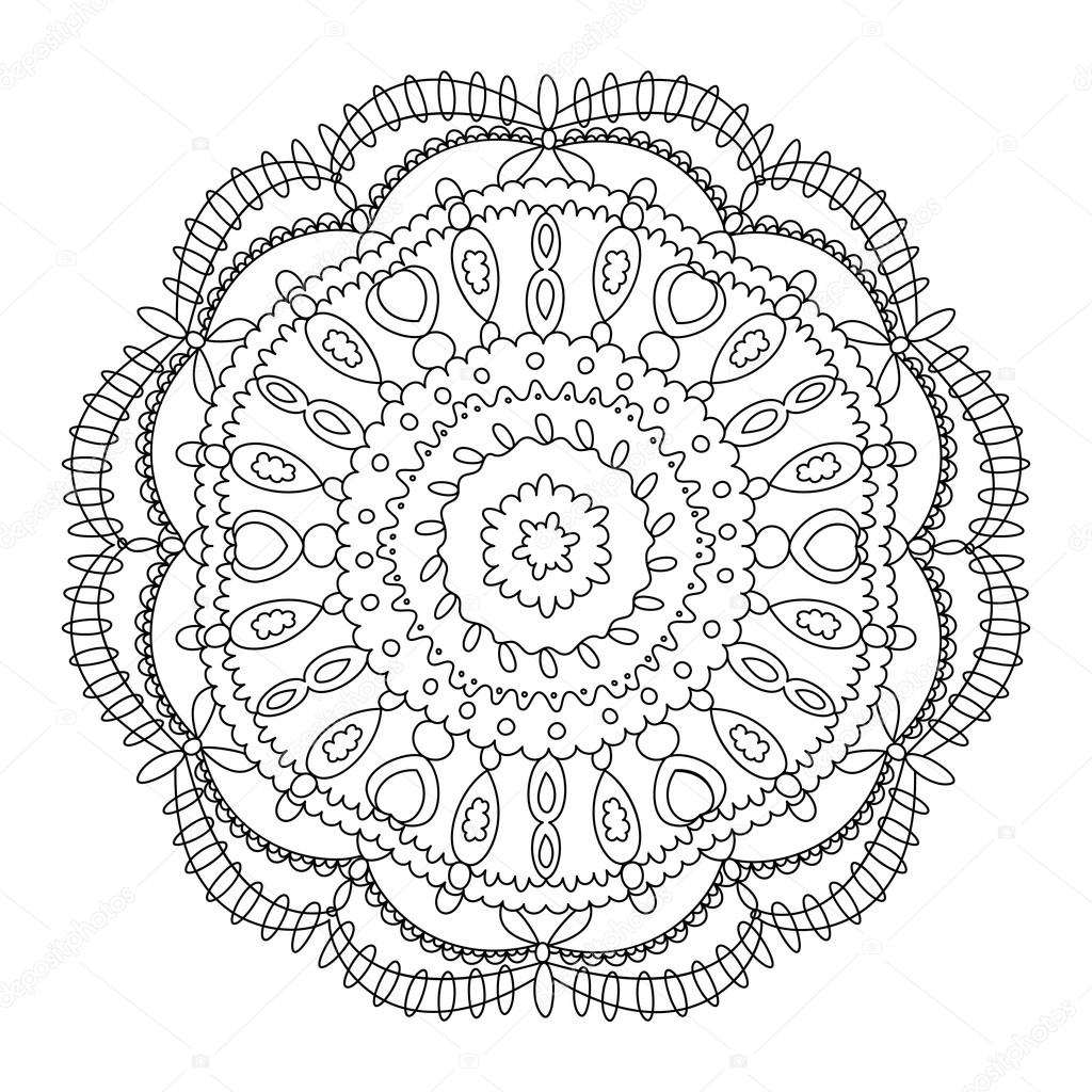 Monochrome black and white lace ornament vector