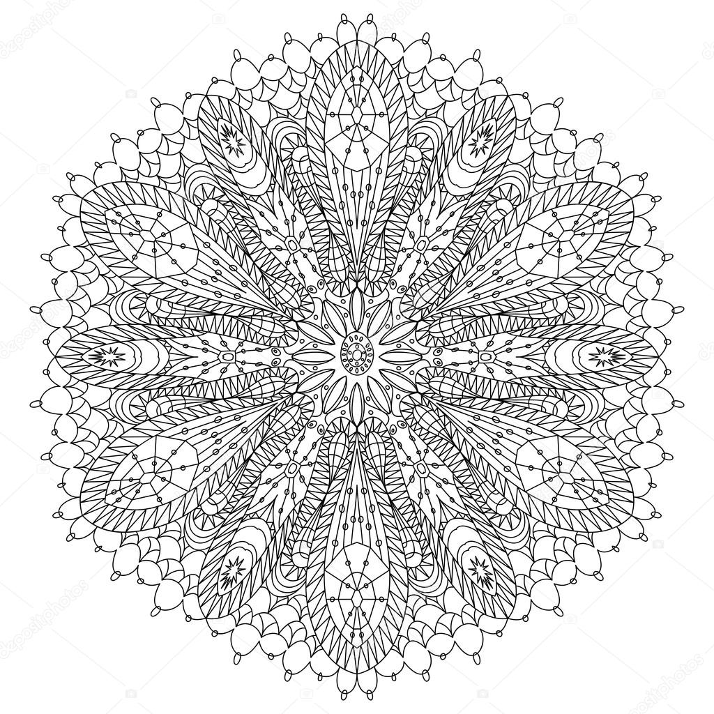 Monochrome black and white lace ornament vector