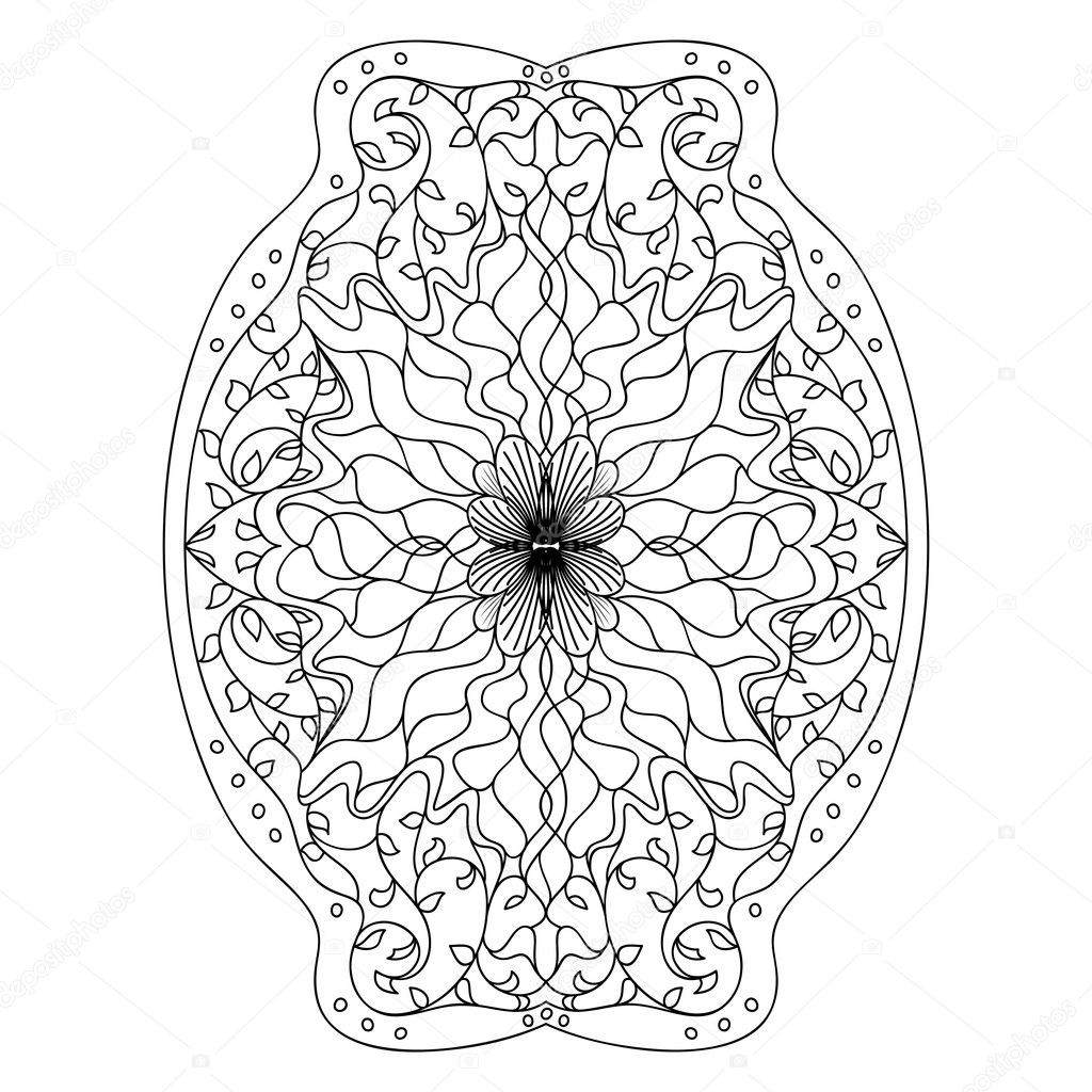 Monochrome black and white lace ornament vector