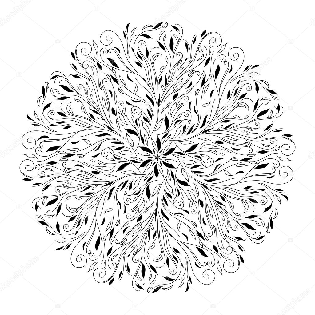 Monochrome black and white lace ornament vector