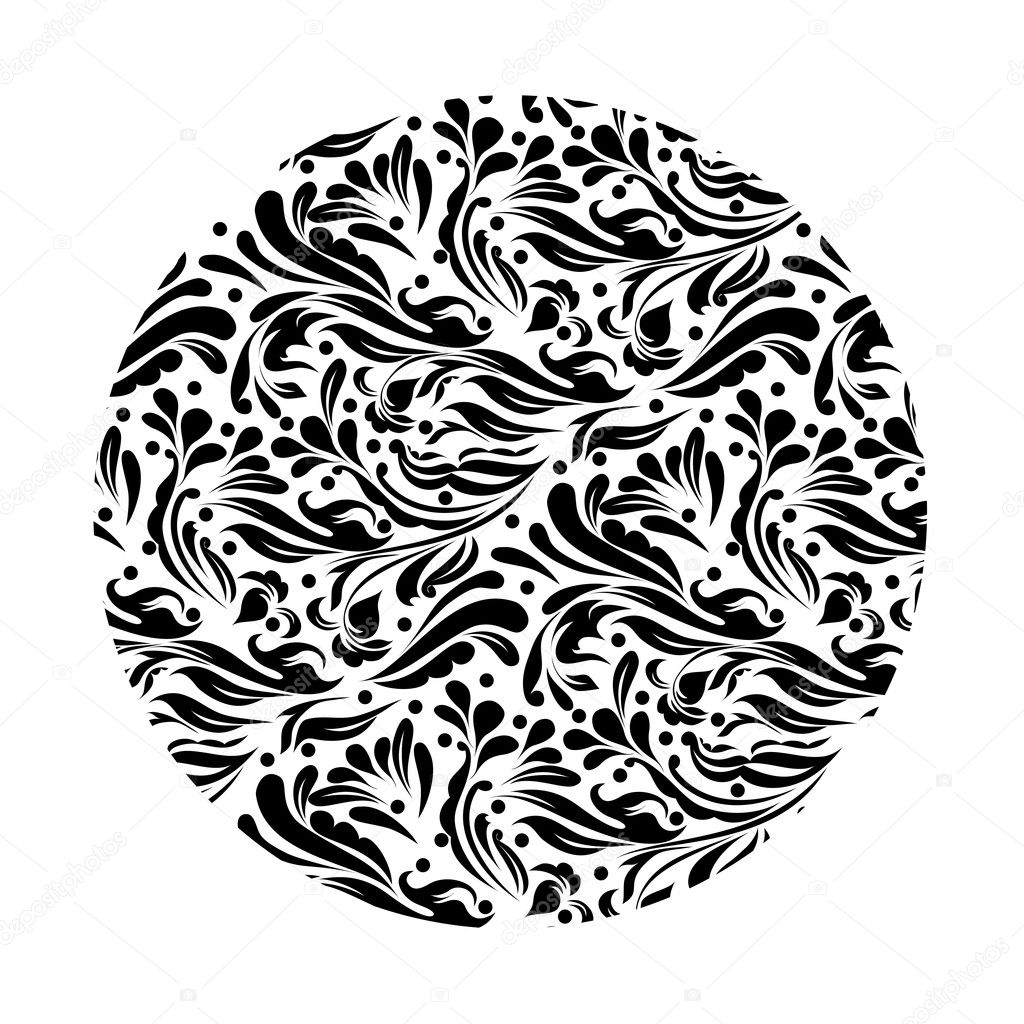 Monochrome black and white lace ornament vector