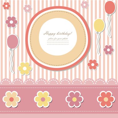 Retro bebek vintage fotoğraf vektör çerçeve