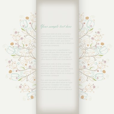 şirin doodle çiçek kartvizit vektör