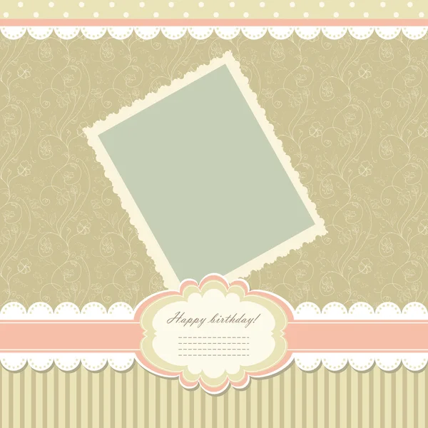 Retro baby frame vintage foto — Stockvector