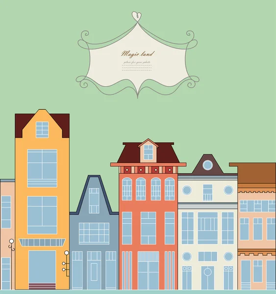 Bebé hermosa ciudad mágica — Vector de stock