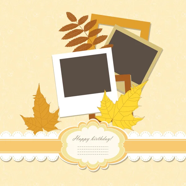 Retro baby frame vintage foto vector — Stockvector