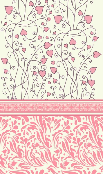 Fondo rosa para el día de San Valentín tarjeta vector — Archivo Imágenes Vectoriales