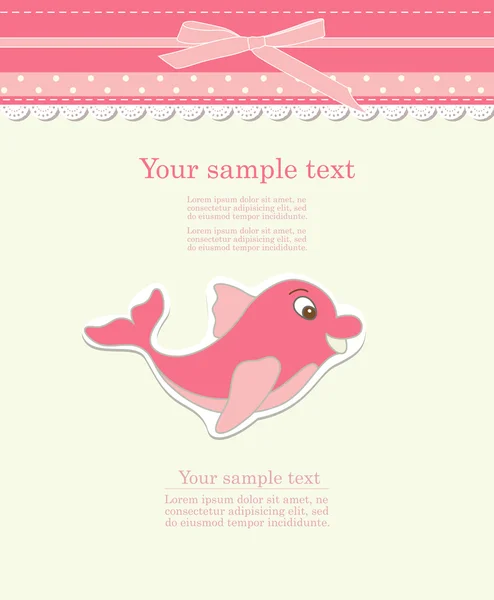 Baby card with dolphin toy vector — Stock Vector