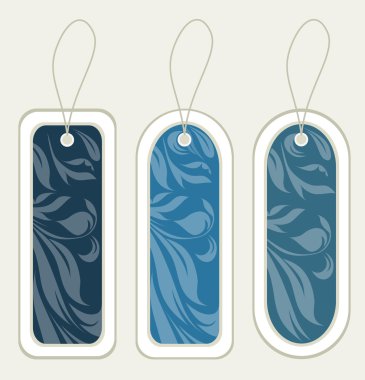 çiçek mavi etiketleri şablonuna vektör için