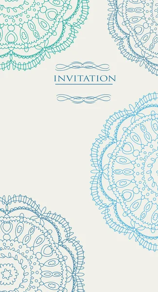 Hermoso azul invitación tarjeta vector — Archivo Imágenes Vectoriales