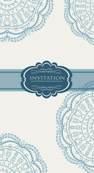 Beau vecteur de carte d'invitation bleue — Image vectorielle