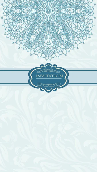 Beau vecteur de carte d'invitation bleue — Image vectorielle