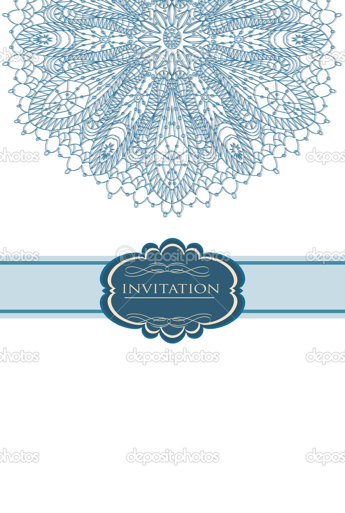 Beautiful blue invitation card vector Stock Vector by ©tatiananna 21290571
