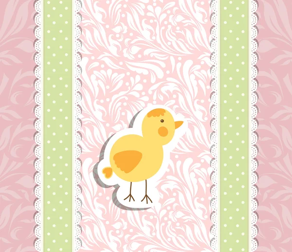 Vintage garabato ave pollo vector — Vector de stock