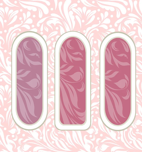 Étiquettes florales roses pour vecteur de gabarit — Image vectorielle