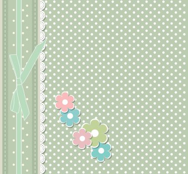 retro moda vektörel çiçek tebrik kartı