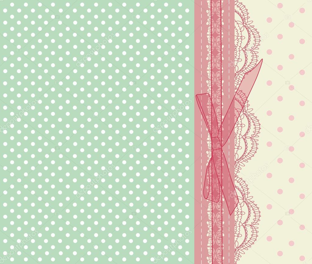 Vintage pink wedding card vector