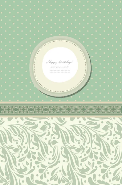 Retro moda floral tarjeta de felicitación vector — Vector de stock