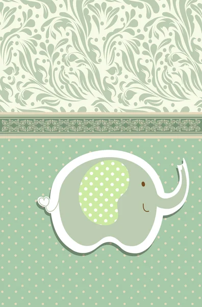 Vintage doodle elefante para marco vector de papel pintado — Vector de stock