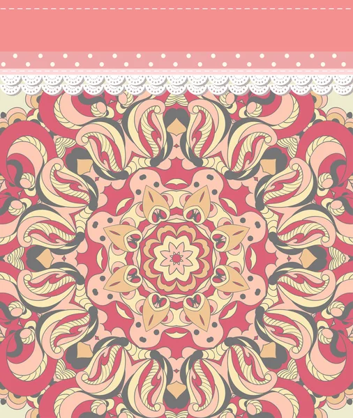 Beau motif en dentelle arabesque rose vecteur de fond — Image vectorielle