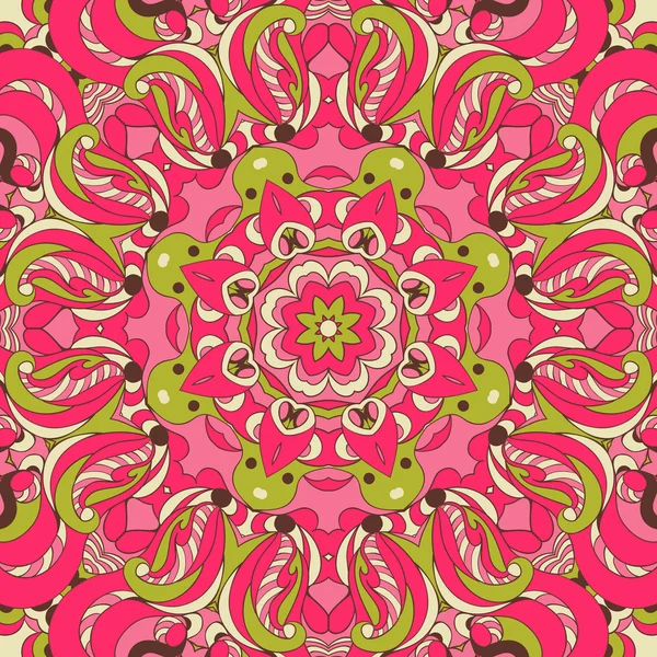 Hermoso rosa arabesco patrón de encaje vector de fondo — Vector de stock