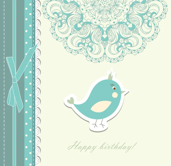 Hermosa tarjeta con vector de aves — Vector de stock