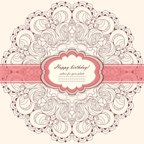 Invitation card with lace vector — Stock Vector