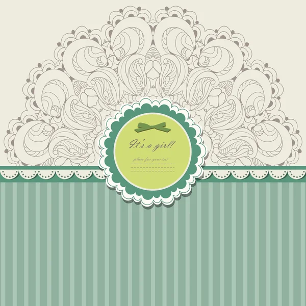 Vintage invitation with lace vector — Stock Vector