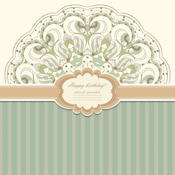 Vintage invitación con vector de encaje — Vector de stock