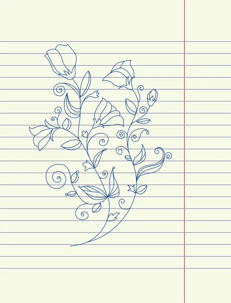 Hand drawing sketch flower vector — Wektor stockowy