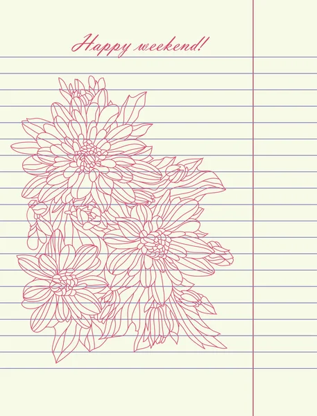 El vektör çizim çizim çiçek — Stok Vektör
