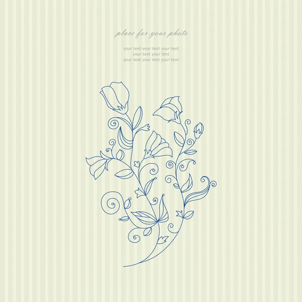 Hand floral wenskaart — Stockvector