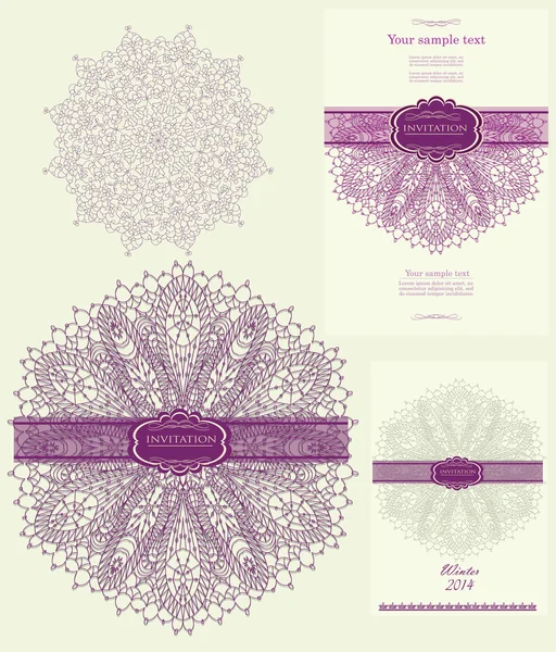 紫色邀请圣诞快乐 — 图库矢量图片