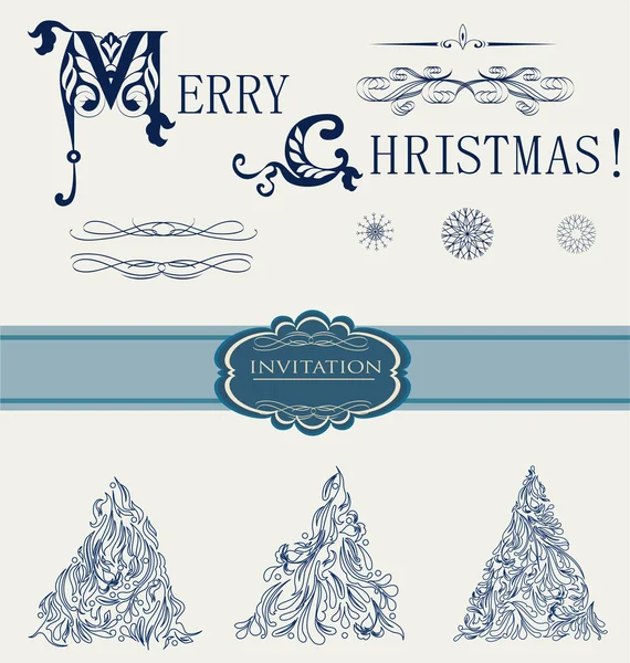 Design elements for merry christmas — Stock Vector